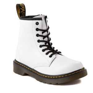 White Kids Dr. Marten Boots 1460 Leather